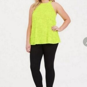 Torrid 3x lace highneck tank neon lime